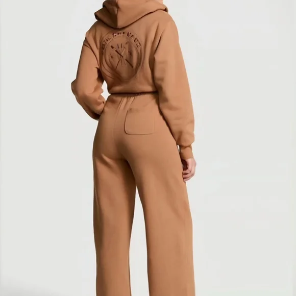 Pink Victorias Secret Wide Leg Jumpsuit Snow Outfit Xl - Picture 1 of 6